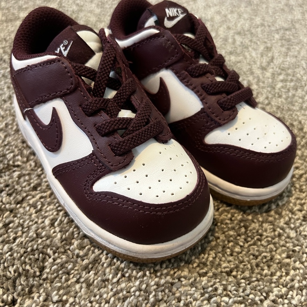 Nike toddler burgundy dunks 6C